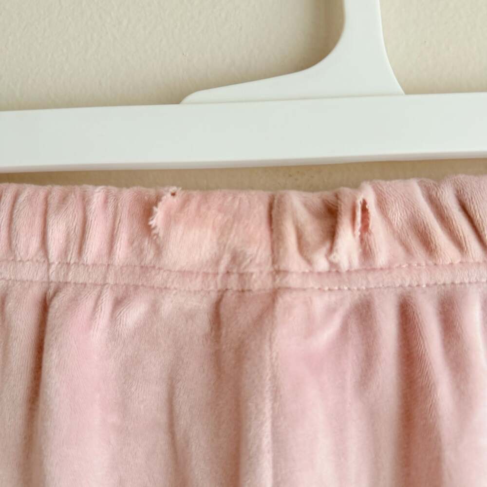 Juicy Couture Women's Pink Velour 2-Piece Sleepwear Set Rhinestone Bling Logo Si - Picture 6 of 10
